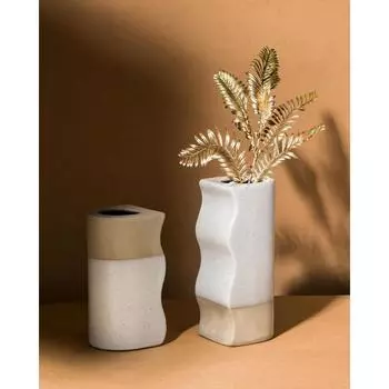 Современный Домашний Декор | Идеально для Пампасной Травы, Живых, Искусственных Цветов | Центральный элемент для украшения гостиной и обеденного стола (Набор из 2).