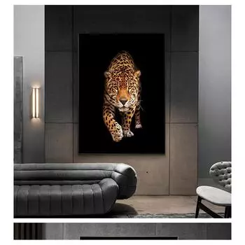 Современный домашний декор, настенные панно для гостиной, HD печать на холсте, картины маслом, произведения искусства для спальни, 1 шт., дикие животные, леопард 21cm30cm NoFrame