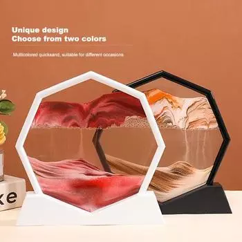 Современный движущийся песчаный пейзаж, рисующий 3D красочные пески, расслабляющий подарок B синий