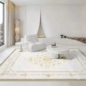 Современный европейский ковер большого размера для гостиной, роскошный для стола, ковры для гостиной, эстетическое украшение дома, нескользящий повседневный напольный коврик 40X60cm-16x24in