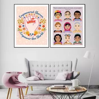 Современный феминизм, настенная живопись на холсте, влиятельные женщины в мировой истории, постеры и принты, настенные картины, украшение комнаты для девочек 21cm30cm NoFrame