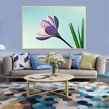 Современный фиолетовый лепесток, букет цветов, живопись и гравюра, скандинавский постер, настенное художественное украшение для гостиной, украшение для дома, спальни 21cm30cm NoFrame