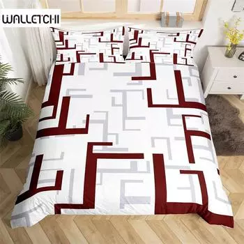 Современный геометрический пододеяльник 3D абстрактные линии комплект постельного белья микрофибра решетка клетчатый пододеяльник односпальный двуспальный двуспальный двуспальный размер королевского размера EU single(135x200cm)
