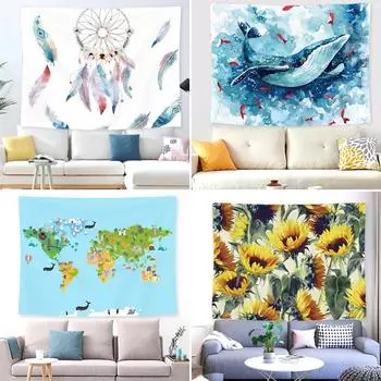 Современный гобелен в европейском стилеПрикроватная настенная тканьФоновая тканьЗащитная тканьНастенная ткань в общежитииТкань для украшения дома 100x75