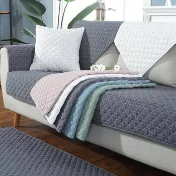 Современный хлопковый чехол для дивана, японский однотонный диван, подушка, стеганая сетка, комбинированные чехлы для диванов, полотенец для декора гостиной 70x70cm 1PCS