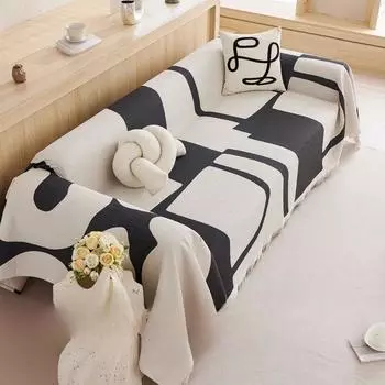 Современный хлопок и лен Хлопок и лен Печатный диван Полотенце Диванная подушка Четыре сезона Универсальный диванный чехол Ткань Чехол 180*130