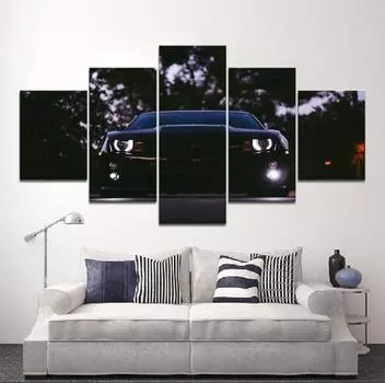 Современный холст с художественным принтом, настенная модульная рамка для плаката, 5 панелей, camaro ss, светильники, Декор для гостиной, картина без рамки 20x35cm*2 20x45cm*2 20x55cm*1