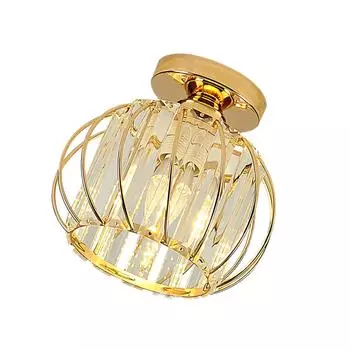 Современный хрустальный потолочный светильник, светодиодный полуврезной подвесной светильник золотой