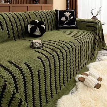 Современный и простой чехол для дивана из хлопкового бархата, новый, всесезонный, универсальный, толстый, противоскользящий и пылезащитный чехол для дивана 180x130