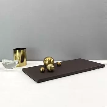 Современный и простой скандинавский черный хаки искусственная кожа металлический шар декоративный поднос модель гостиная украшения для хранения