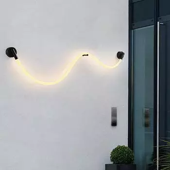 Современный интеллектуальный простой светодиодный светильник для гостиной, роскошная линия, силиконовый настенный светильник, скандинавский креативный простой настенный светильник с росписью Warm White (2700-3500K)