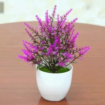 Современный искусственный бонсай, реалистичный внешний вид, устойчивый к атмосферным воздействиям, многоразовый фиолетовый/красный