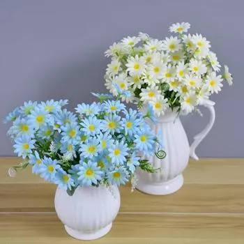 Современный искусственный цветок 20 головок ярких цветов своими руками белый