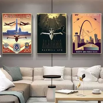Современный истребитель-разведчик, армейские военные плакаты и принты для настенного искусства, холст, картина, украшение для гостиной, фотографии 21x30cm No Frame белый