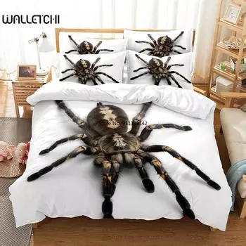 Современный комплект постельного белья с цифровым принтом Big Spider, 3D-креативное украшение для спальни, постельное белье, одеяло, чехол, наволочка EU single(135x200cm)