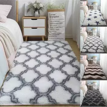 Современный ковер для гостиной, мягкий лохматый ковер, прикроватные коврики для спальни, пушистые мягкие бархатные плюшевые коврики, подушка для балкона 40x60cm /15.7*23.6inch