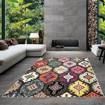 Современный ковер для гостиной с нескользящим основанием, который необходимо распечатать с помощью цветной цифровой печати с рисунком.