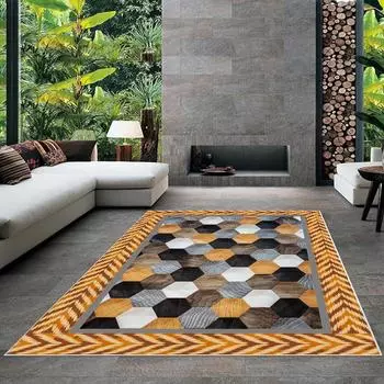 Современный ковер для гостиной с нескользящим основанием, который необходимо распечатать с помощью цветной цифровой печати с рисунком.