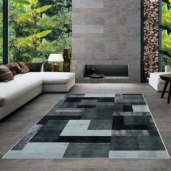 Современный ковер для гостиной с нескользящим основанием, который необходимо распечатать с помощью цветной цифровой печати с рисунком.