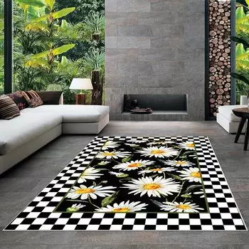 Современный ковер для гостиной с нескользящим основанием, который необходимо распечатать с помощью цветной цифровой печати с рисунком.