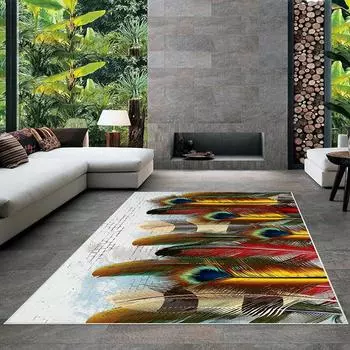 Современный ковер для гостиной с нескользящим основанием, который необходимо распечатать с помощью цветной цифровой печати с рисунком.
