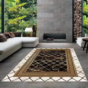 Современный ковер для гостиной с нескользящим основанием, который необходимо распечатать с помощью цветной цифровой печати с рисунком.