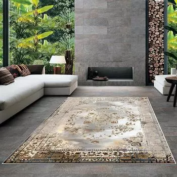 Современный ковер для гостиной с нескользящим основанием, который необходимо распечатать с помощью цветной цифровой печати с рисунком.