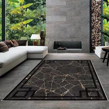 Современный ковер для гостиной с нескользящим основанием, который необходимо распечатать с помощью цветной цифровой печати с рисунком.