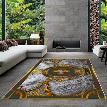 Современный ковер для гостиной с нескользящим основанием, который необходимо распечатать с помощью цветной цифровой печати с рисунком.