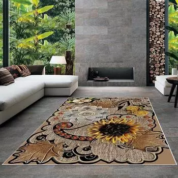 Современный ковер для гостиной с нескользящим основанием, который необходимо распечатать с помощью цветной цифровой печати с рисунком.