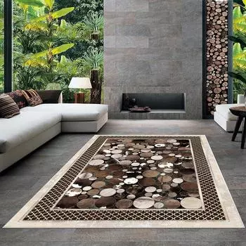 Современный ковер для гостиной с нескользящим основанием, который необходимо распечатать с помощью цветной цифровой печати с рисунком.