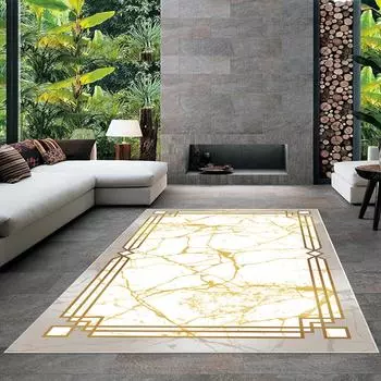 Современный ковер для гостиной с нескользящим основанием, который необходимо распечатать с помощью цветной цифровой печати с рисунком.