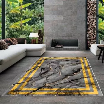 Современный ковер для гостиной с нескользящим основанием, который необходимо распечатать с помощью цветной цифровой печати с рисунком.