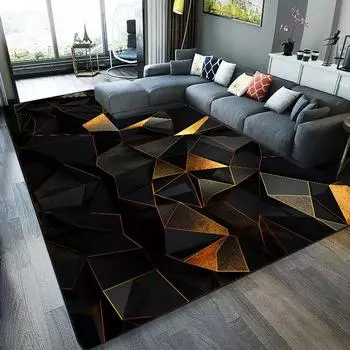 Современный ковер в геометрическом стиле для гостиной, моющийся, большого размера, мягкий, для украшения комнаты, нескользящие коврики для спальни, фланель 60x90cm 23.6x35.4in