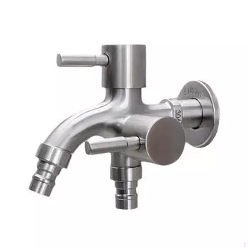 Современный кран из нержавеющей стали для раковины в прачечной Double Pointed Mouth