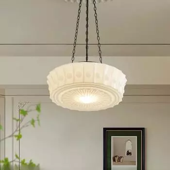 Современный креативный подвесной светильник для гостиной, ретро-дизайн, подвесной светильник для спальни, украшение кухни, стеклянный светодиодный подвесной светильник D35cm&Warm White белый