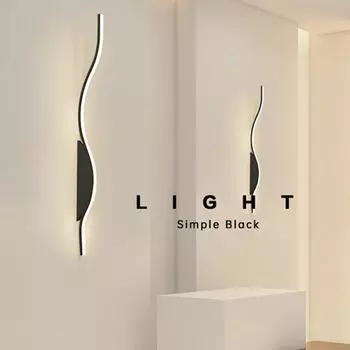 Современный креативный светодиодный настенный светильник, ночник для спальни, лампа для гостиной, фоновое настенное бра, лестница, проход, S-образное настенное освещение Warm White