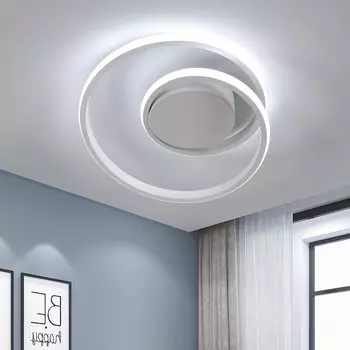 Современный креативный светодиодный потолочный светильник 30 см, светодиодный потолочный светильник мощностью 30 Вт, металлический акриловый потолочный светильник с двойной спиралью для прихожей, гостиной, спальни, кухни