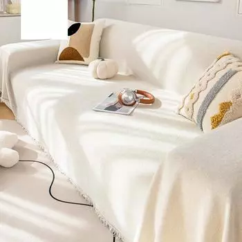 Современный кремовый стиль, пылезащитный чехол для дивана, полотенце, подушка для дивана, чехол для дивана, универсальное универсальное одеяло из синели для четырех сезонов 180-130cm