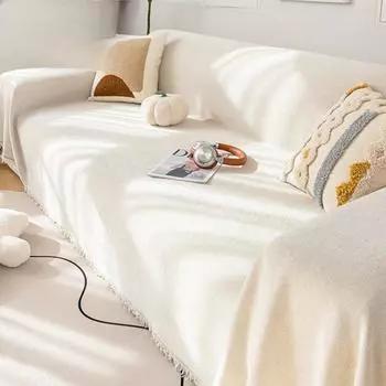 Современный кремовый стиль, пылезащитный чехол для дивана, полотенце, подушка для дивана, чехол для дивана, универсальное универсальное одеяло из синели для четырех сезонов 180-130cm
