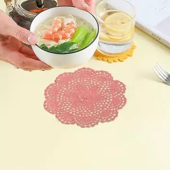 Современный кружевной хлопковый коврик для стола, вязаный крючком круглый коврик для кофе, рождественская подставка под кастрюлю, кружка, чайная салфетка для столовой кухни белый