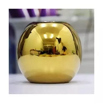 Современный лаконичный золотой цвет керамическая бутылка для рукоделия круглый шар маленькая ваза для цветов серебряный художественный цветочный орган аксессуары для дома настольный чёрный