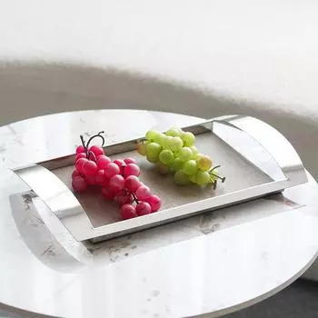 Современный легкий роскошный французский поднос из нержавеющей стали с имитацией под дерево для дома, модель дома, офис продаж, мягкое украшение для хранения украшений