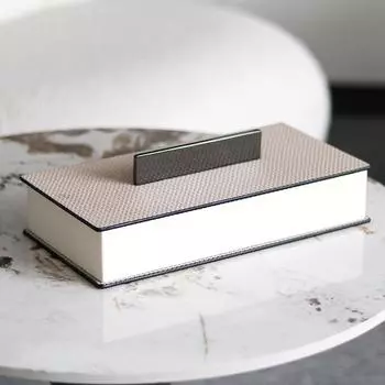 Современный легкий роскошный кожаный ящик для хранения вещей, входная система хранения, украшения, модель комнаты, гостиной, спальни, кожаная шкатулка для украшений Storage Box Small - Black M101505