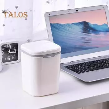 Современный мини-мусорный бак, настольный мусорный бак с откидной крышкой, съемная нескользящая корзина большой емкости, контейнер для мусора белый