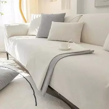 Современный минималистичный однотонный водонепроницаемый коврик для дивана, мочевой барьер, защита от царапин, чехол для дивана, синель, противоскользящая ткань 70x70cm