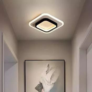 Современный минималистичный светодиодный потолочный светильник Квадратный потолочный светильник 3500K Теплый свет Потолочный светильник Балкон Гостиная Столовая Прихожая Спальня 20 Вт Диаметр 24 см