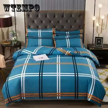 Современный минималистичный весенний хлопковый матовый комплект из четырех предметов, который можно стирать в машине, простыня, пододеяльник, комплект принадлежностей для студенческого общежития 1.5m