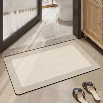 Современный минималистский коврик для ванной комнаты с диатомовой грязью, быстросохнущий, впитывающий, противоскользящий коврик для двери в ванную, быстросохнущий коврик для туалета 40 * 60cm