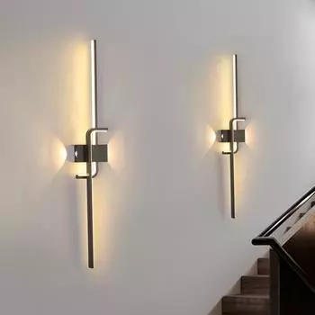 Современный минималистский креативный светодиодный настенный светильник в полоску, прикроватный настенный светильник для спальни, светодиодные светильники для гостиной, телевизора, дивана, настенного фона Warm light